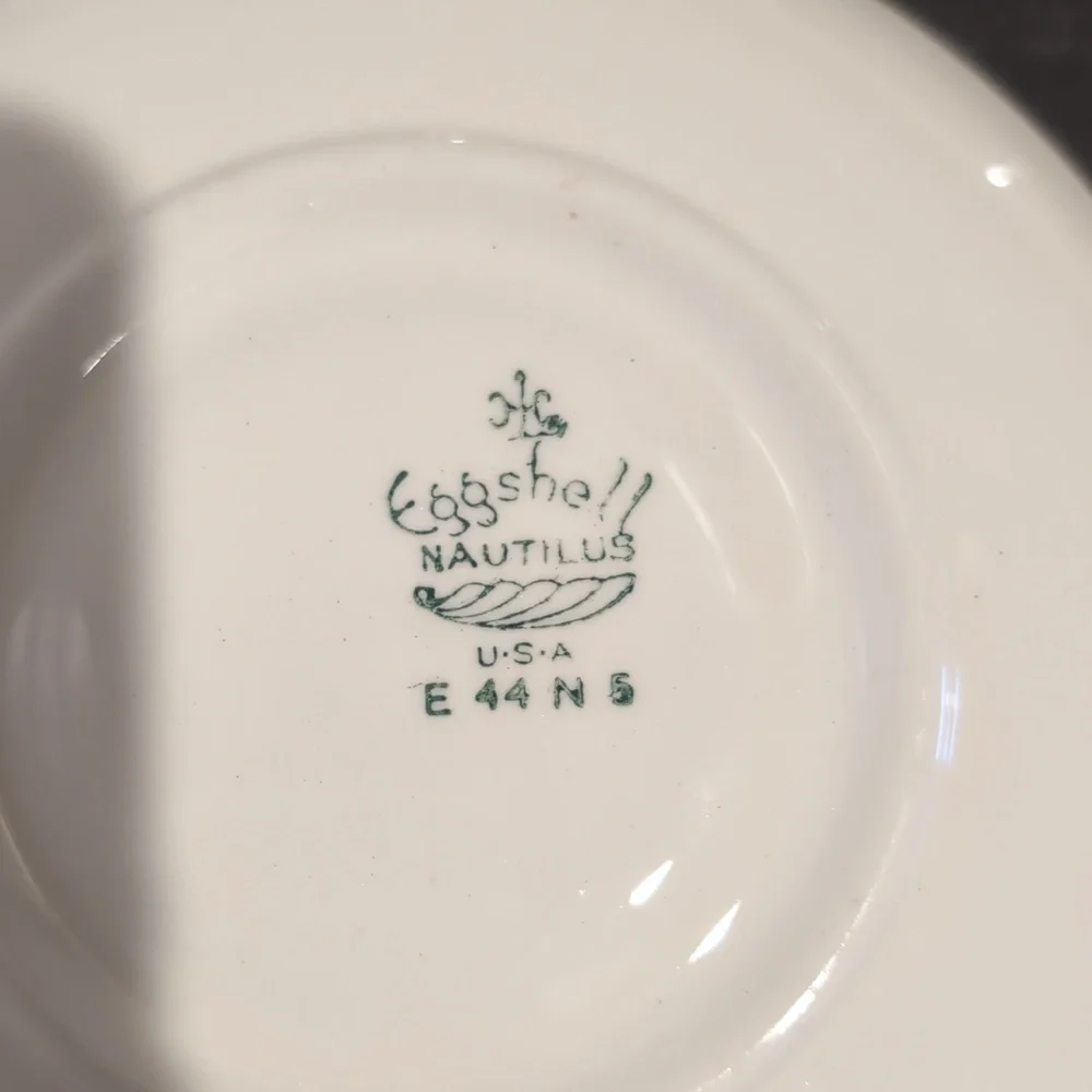 Four (4) Homer Laughlin Eggshell Nautilus Ferndale Cup And Saucer Sets